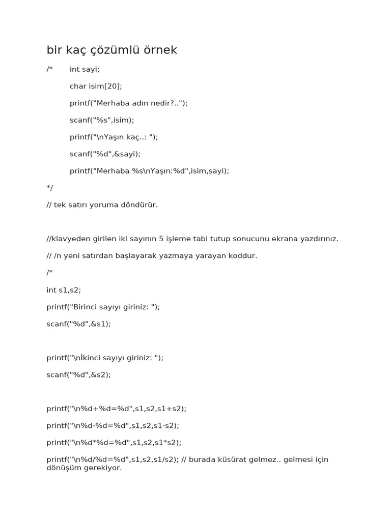 Dev C Örnek | PDF
