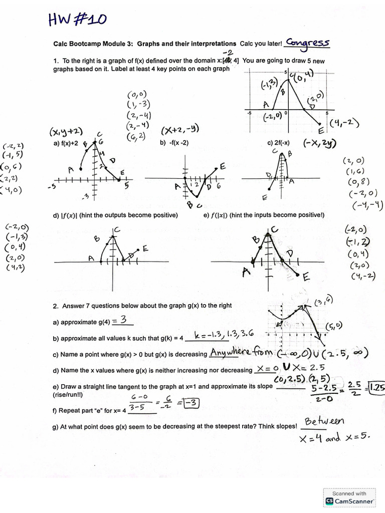 HW10 Calc Bootcamp Graphing Key | PDF