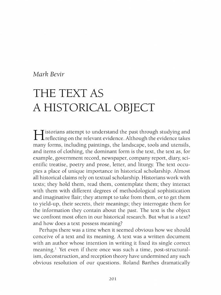 The Text as a Historical Object | PDF