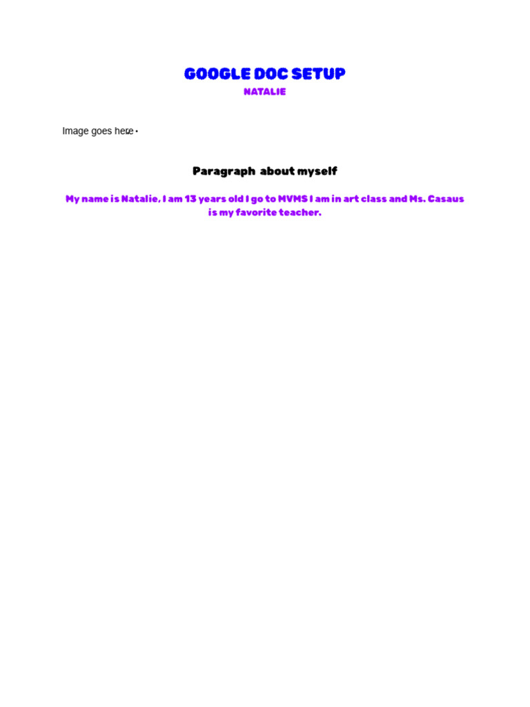 Edited - Natalie Mclendon - Google Doc Set Up | PDF