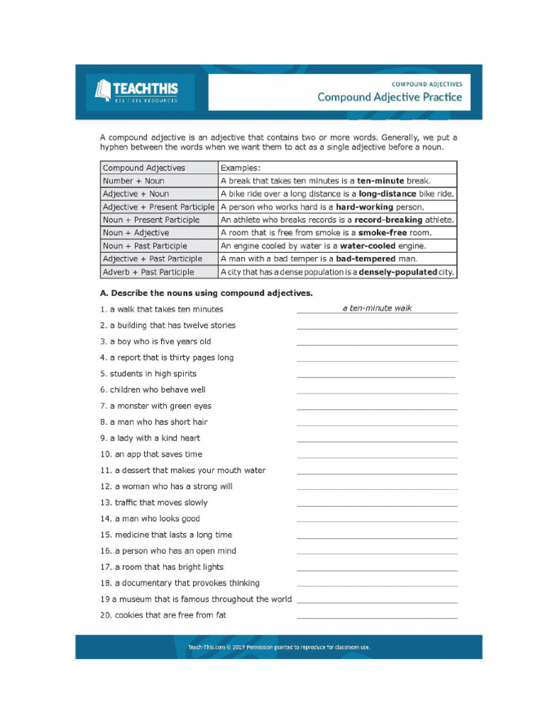 Compound Adjectives | PDF