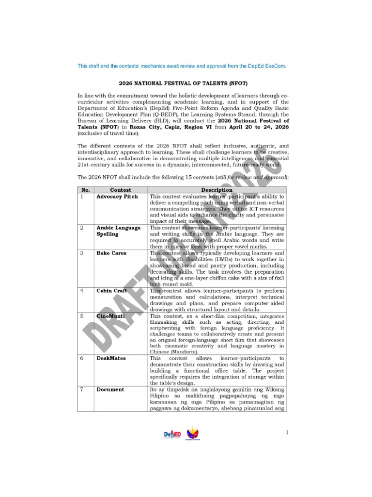 NFOT 2026 Draft For Distribution As of 22jan2026 | PDF
