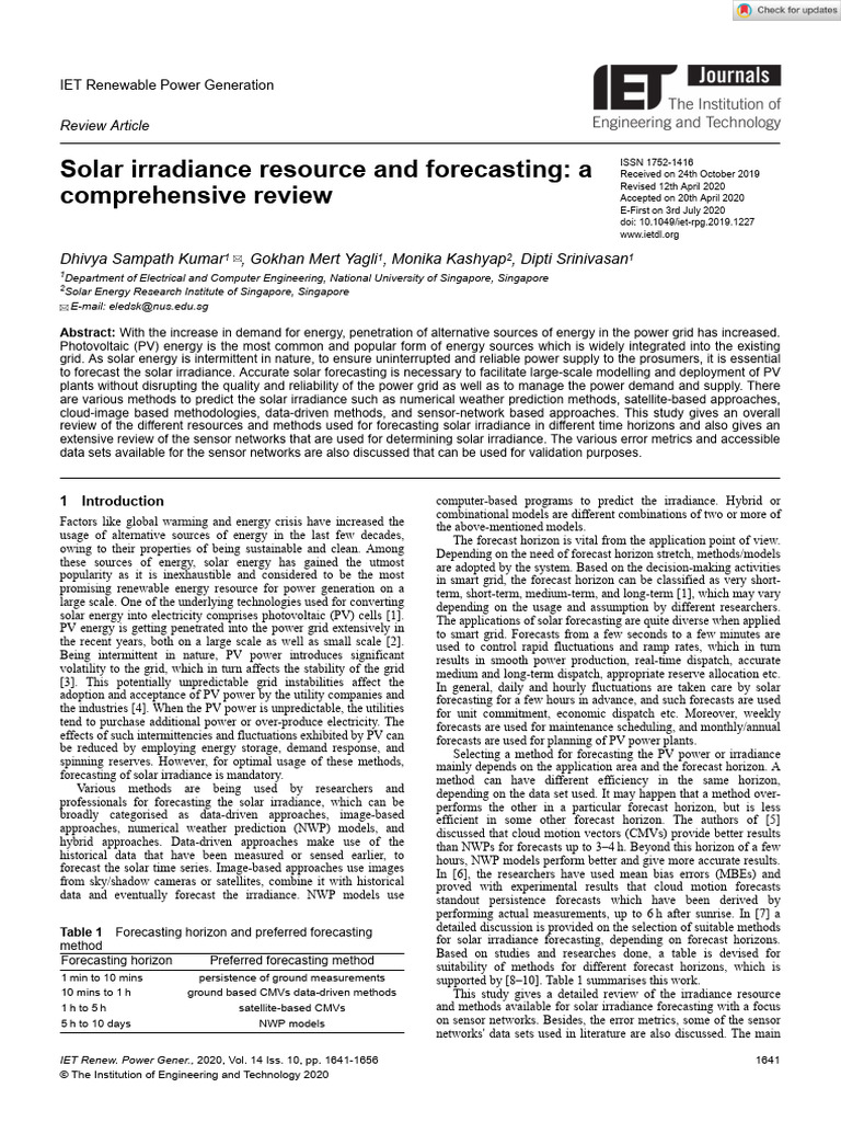 IET Renewable Power Gen - 2020 - Kumar - Solar Irradiance Resource and ...
