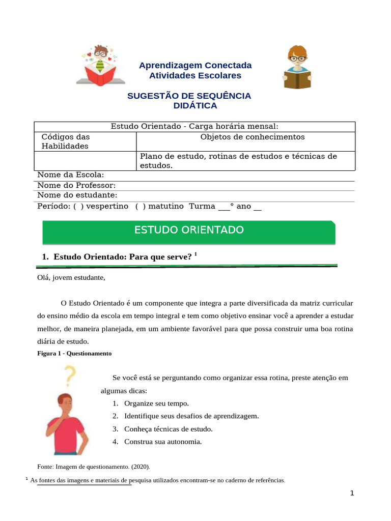 Sugestão de Sequência Didática - Estudo Orientado | PDF | Aprendizado ...