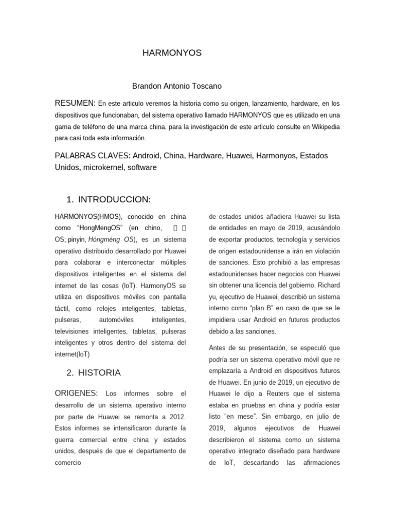 Harmony Os | PDF | Informática | Ingeniería Informática