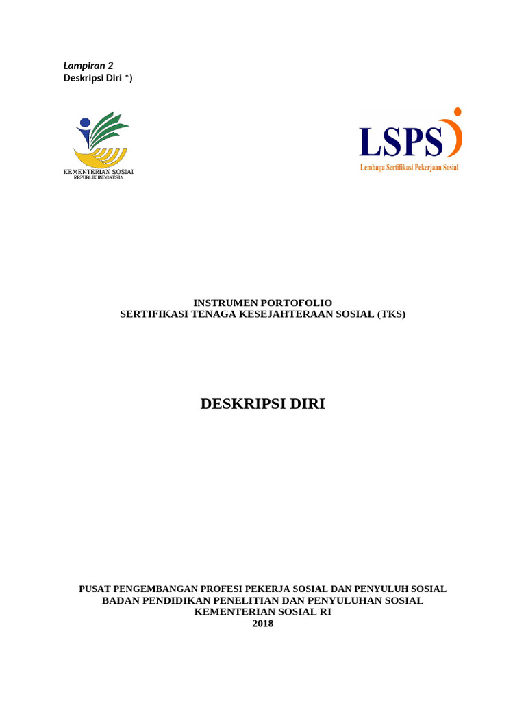 Copy 3 FORM Deskripsi Diri TKS 2018 - RSD | PDF