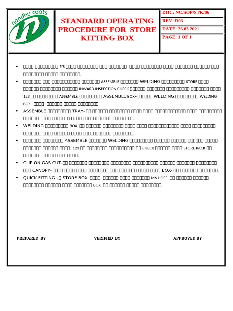 06 - Store Kitting Box | PDF
