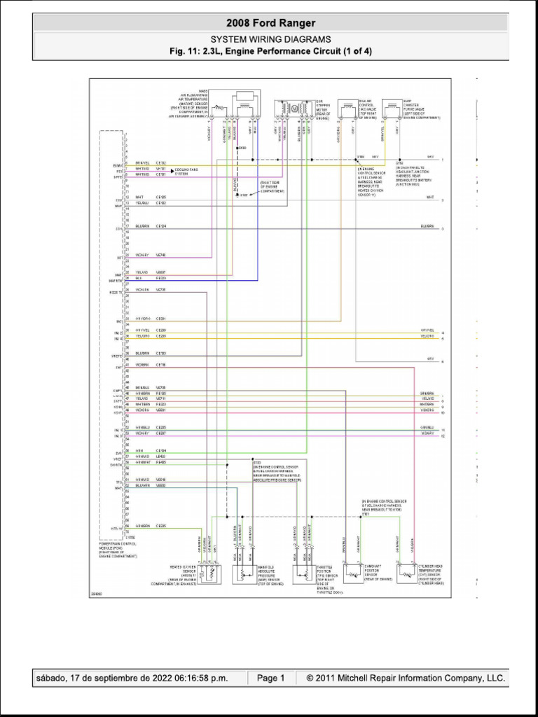 Diagrama Ford Ranger 2008 2.3 | PDF