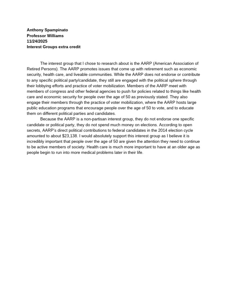 Interest Groups Activity | PDF
