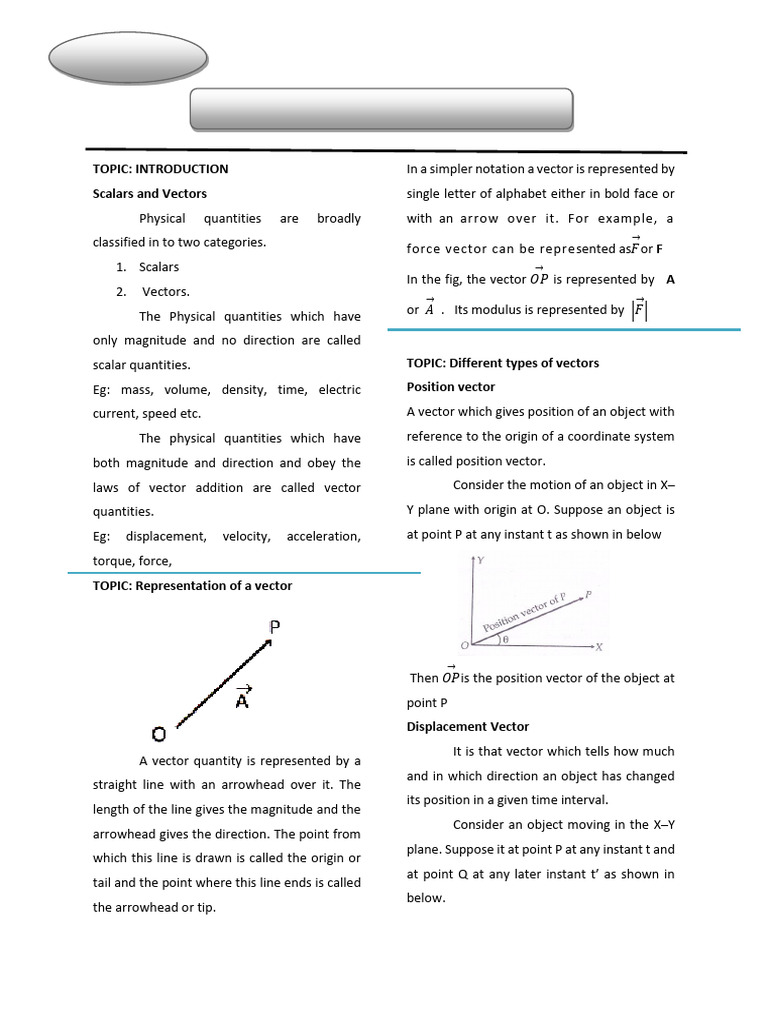 Motion in A Plane Vectors | PDF | Euclidean Vector | Rotation