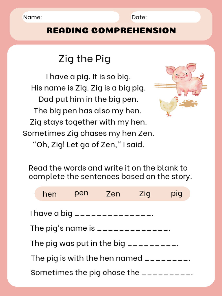 Reading Comprehension Worksheet | PDF