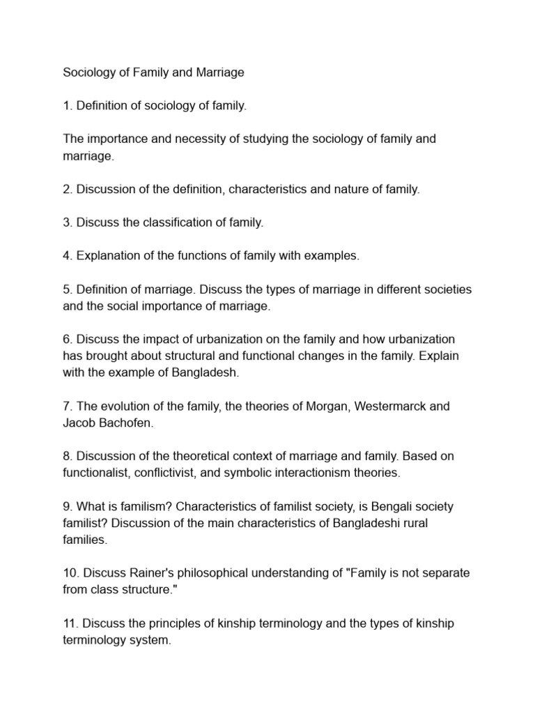 Family and Marriage Questions | PDF