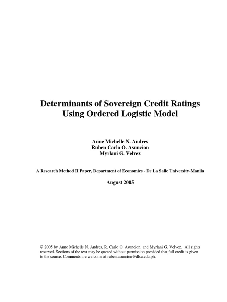 Determinants of Sovereign Credit Ratings | PDF | Credit Rating | Credit ...