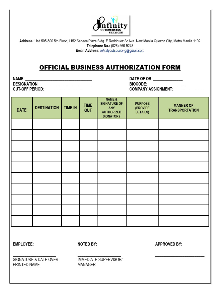Official Business Form | PDF