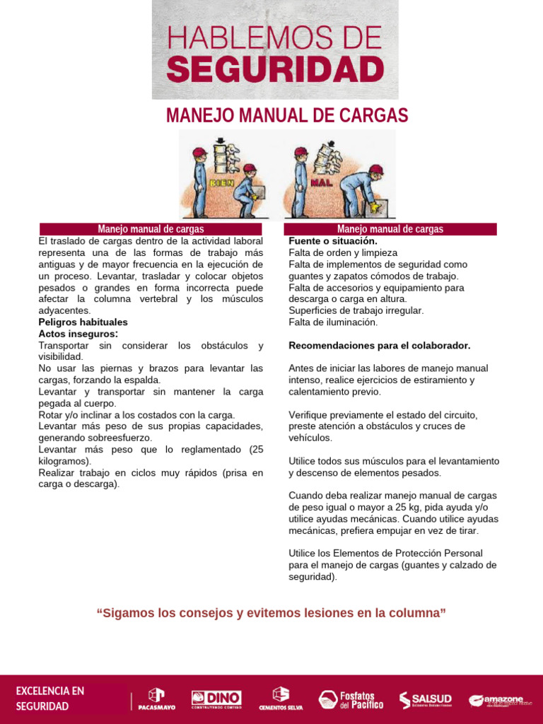 Manejo Manual de Cargas | PDF