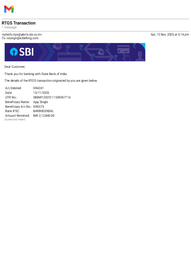 RTGS Transaction: 1 Message | PDF