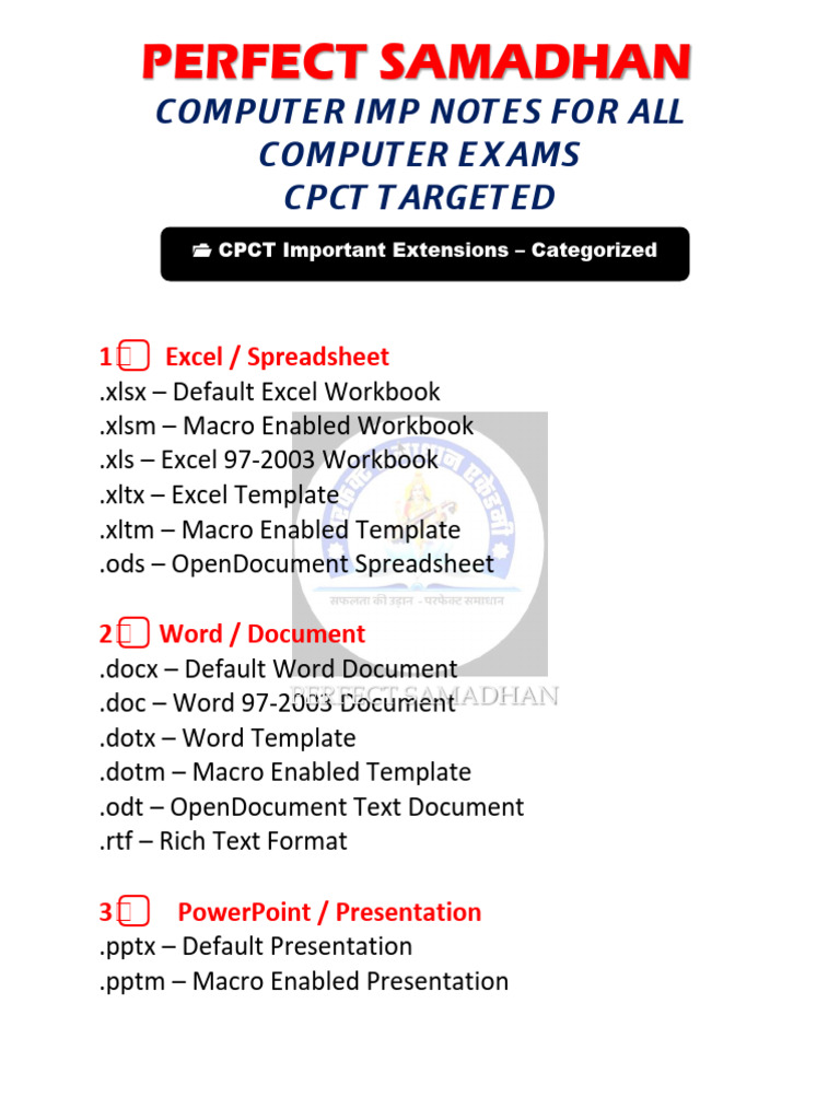 02 ? CPCT Important Extensions - Categorized PDF | PDF | Microsoft ...