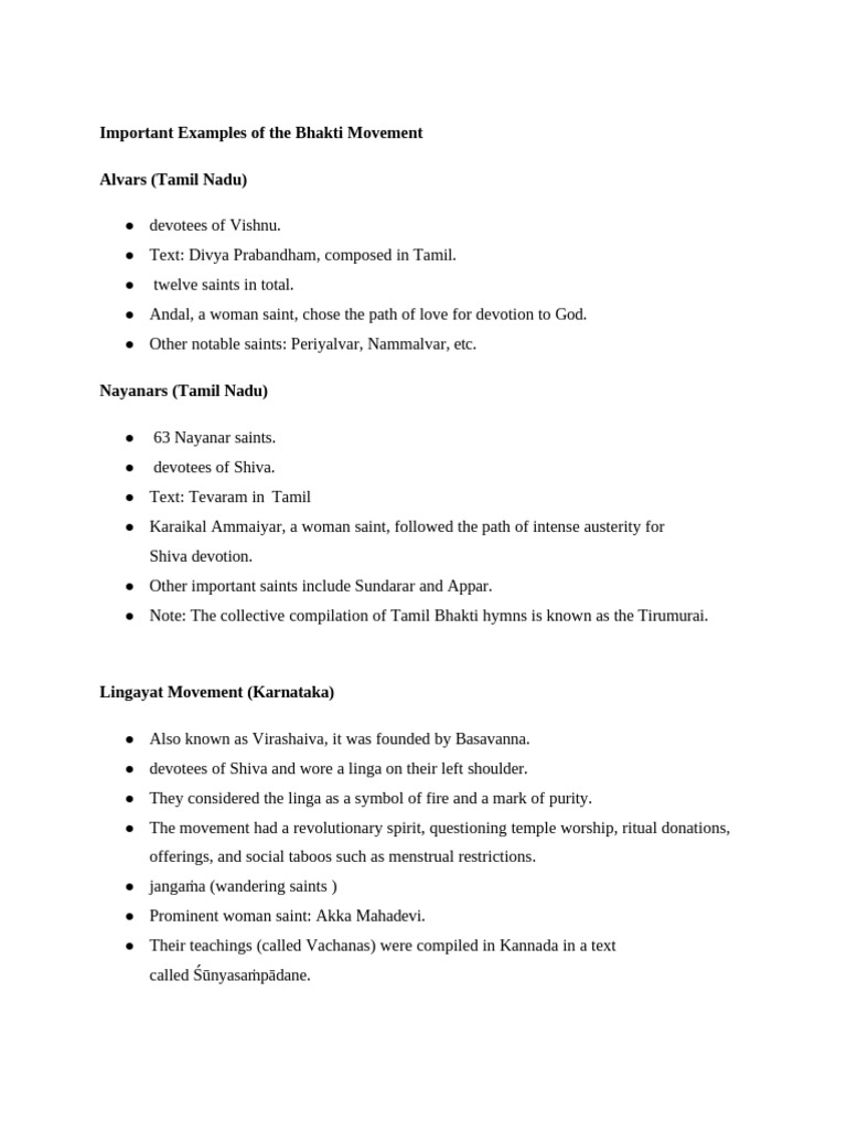 Classroom 1762880791 Examples of Bhakti and Sufi Movements | PDF ...