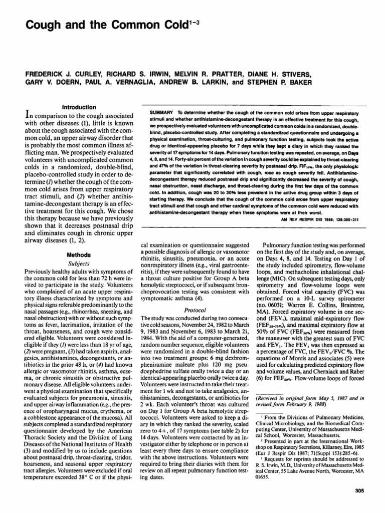 Cough and Common Cold | PDF | Common Cold | Cough