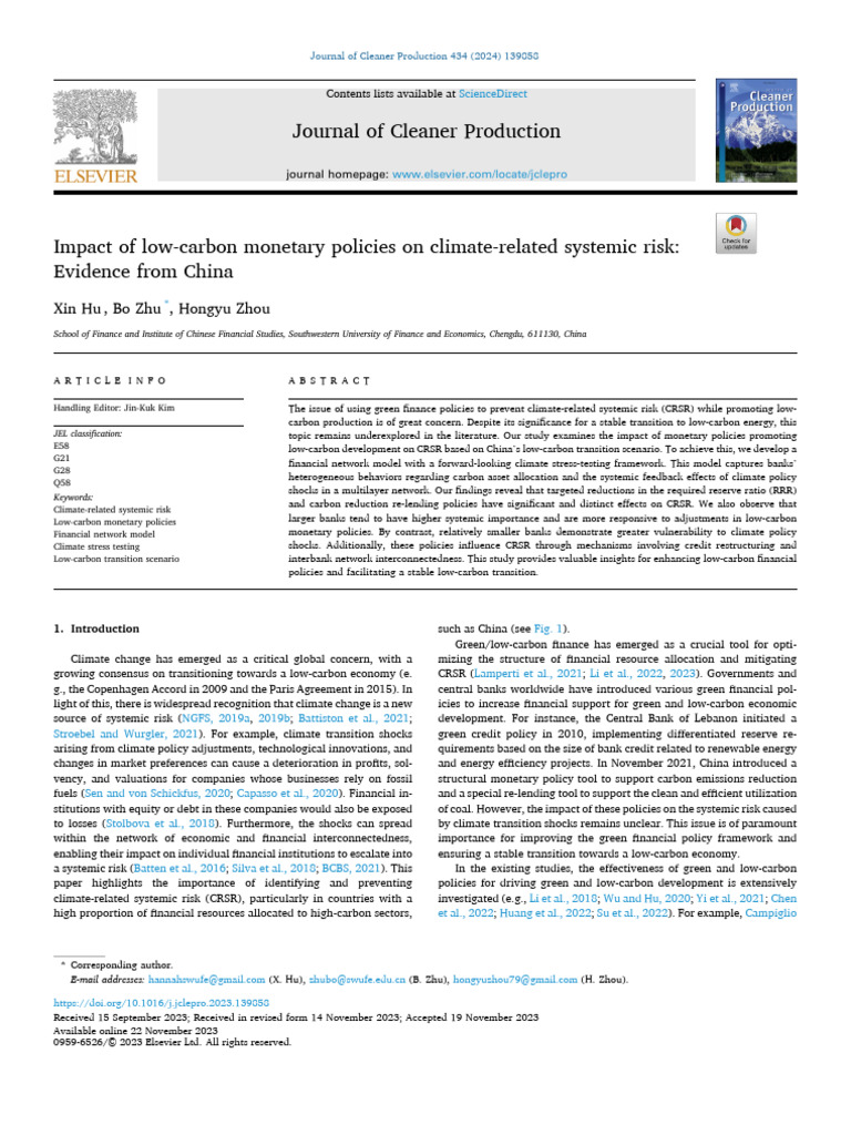 11 Impact of Low Carbon Monetary Policies On Climate Related Systemic ...