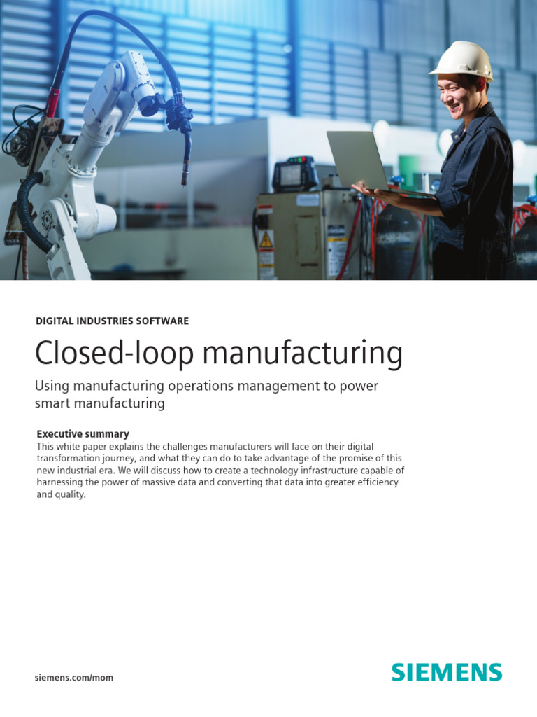 Siemens SW Closed Loop Manufacturing White Paper | PDF | Product ...