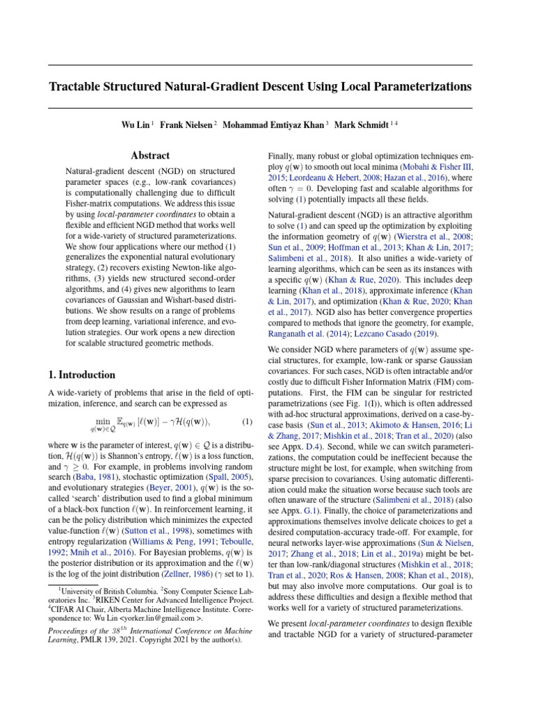 Tractable Structured Natural-Gradient Descent Using Local ...