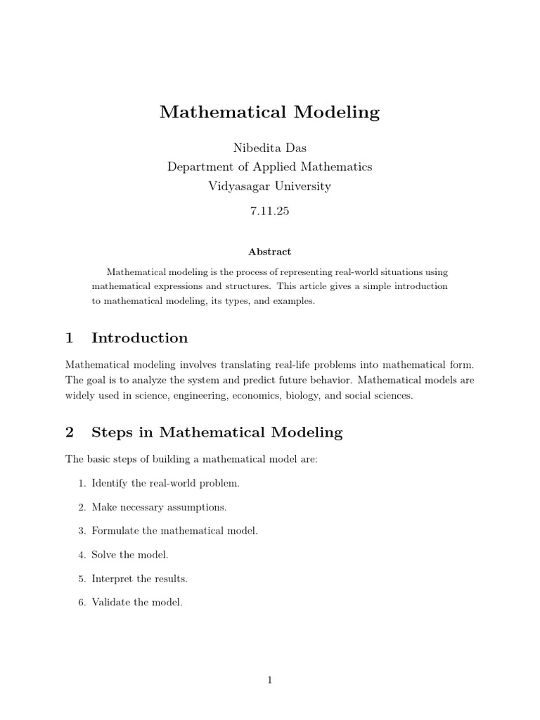 Nibedita123 2025-11-07 154739 | PDF | Mathematical Model | Mathematics