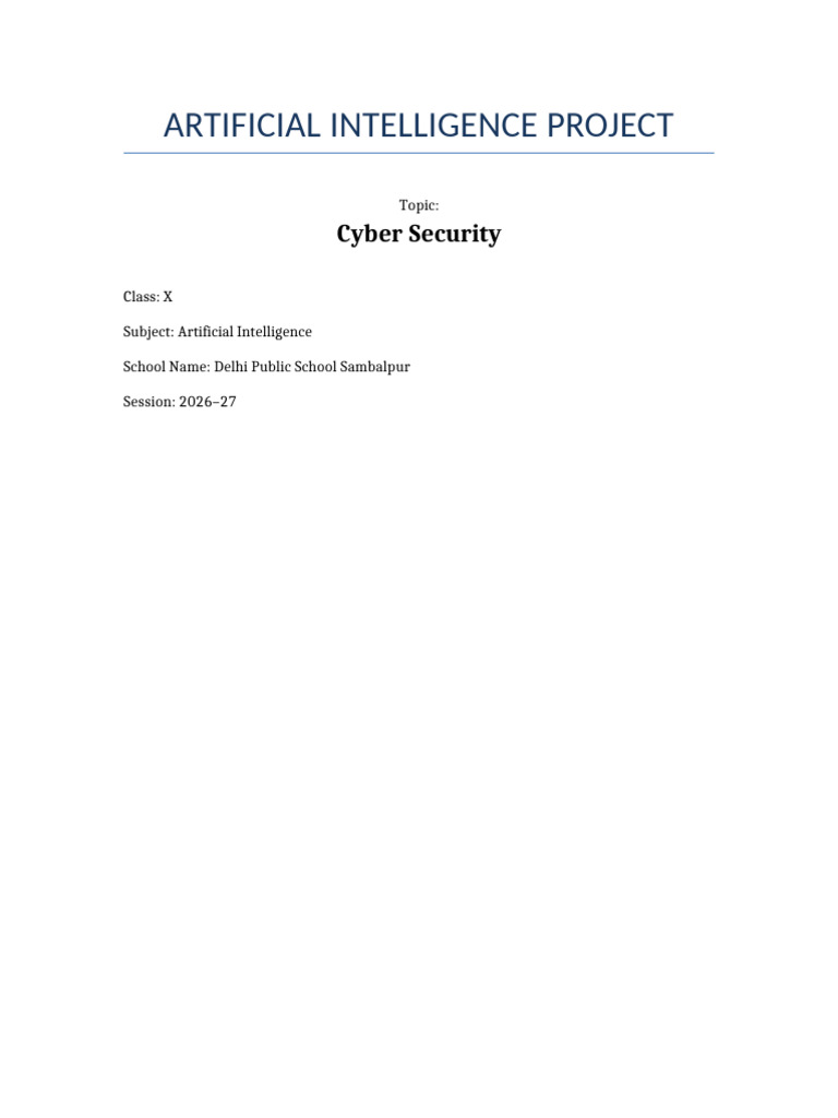 Class 10 AI Project Cyber Security | PDF