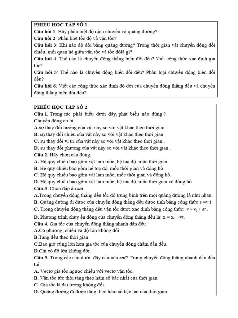 Đề Ôn Tập Kt Giữa Kì 1 | PDF
