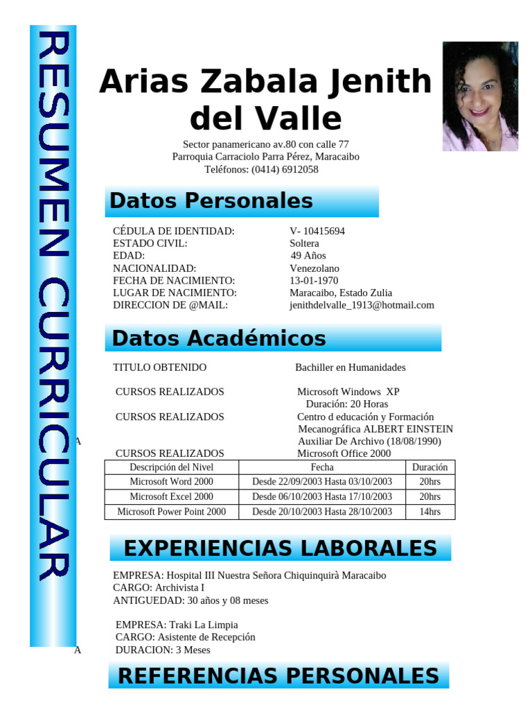 Curriculum Jenith | PDF | Microsoft | Documento de identidad