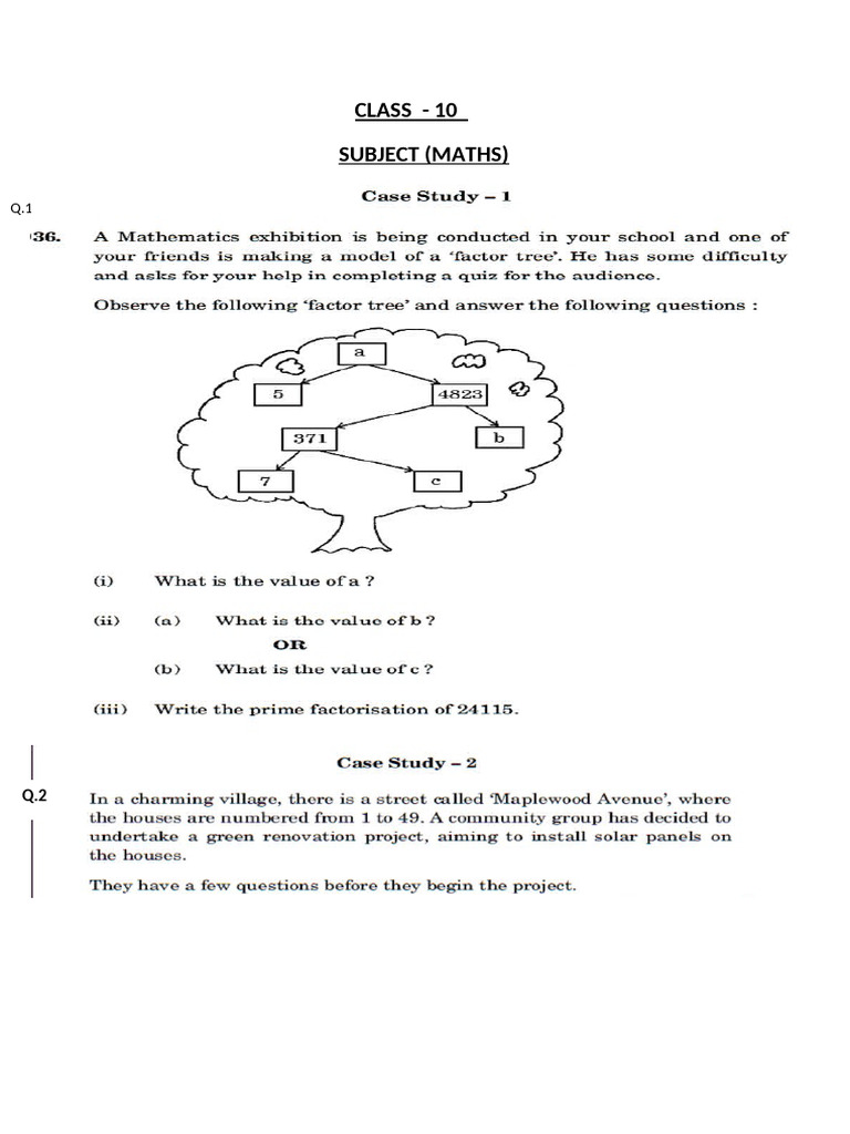 Class - 10 Most Important Questions For Maths | PDF