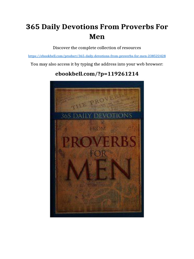 365 Daily Devotions From Proverbs For Men: Discover The Complete ...