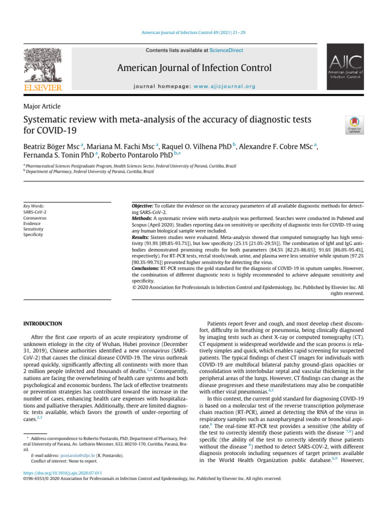 DTA範例 - Systematic Review With Meta-Analysis of the Accuracy of ...