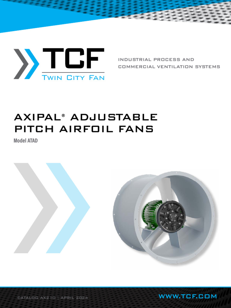 ATAD - Adjustable Pitch Airfoil Fans - Catalog AX210 | PDF | Duct (Flow ...