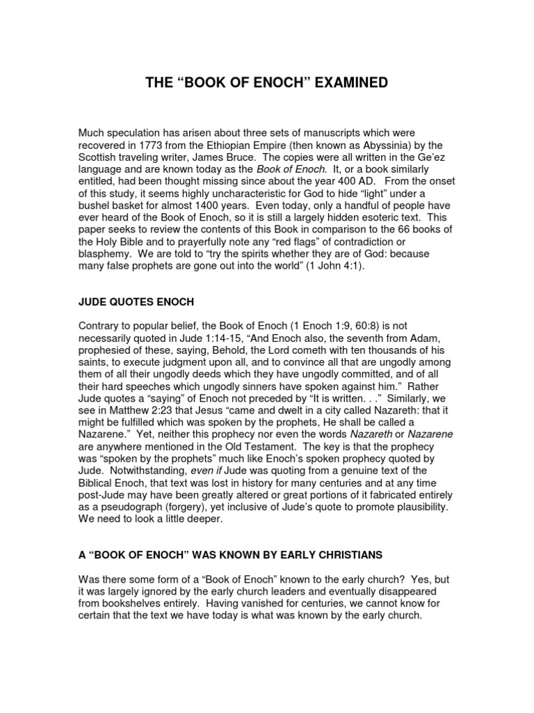 The "Book of Enoch" Examined | PDF | Book Of Enoch | Noah