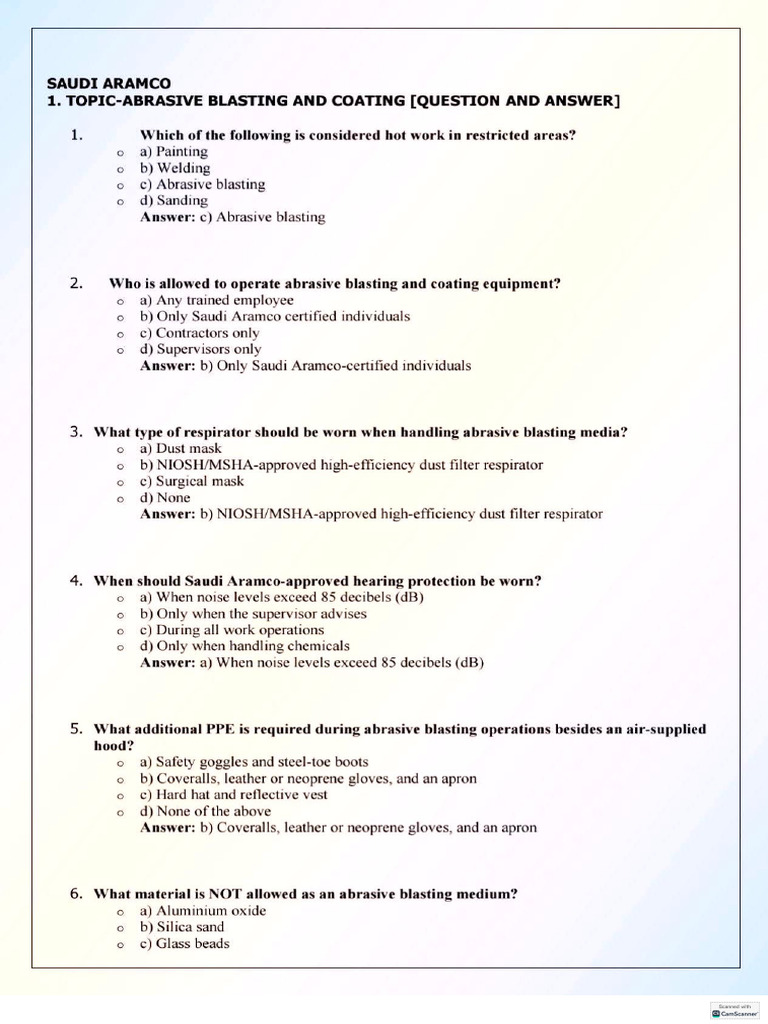 Aramco Safety Interview | PDF