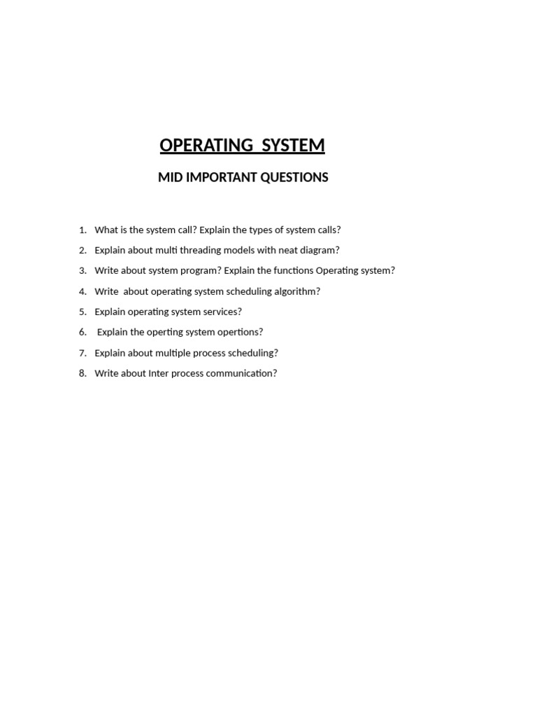 Os Imp Questions | PDF