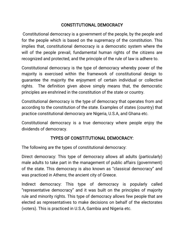 937 Constitutional Democracy | PDF