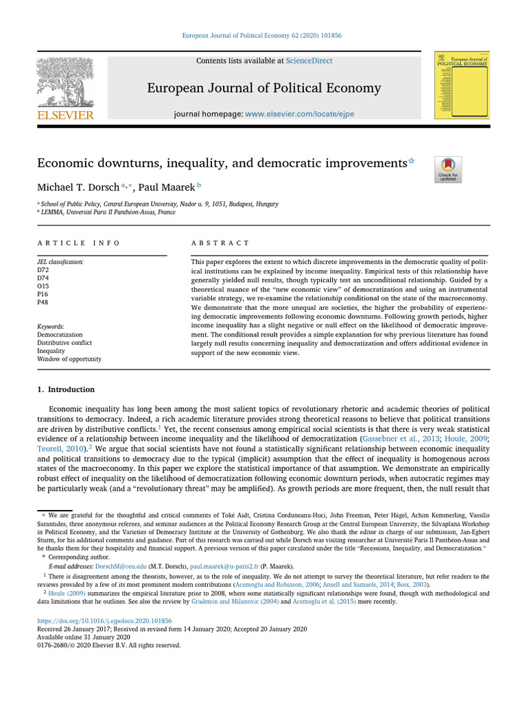 1 s2.0 S0176268020300045 Main | PDF | Gini Coefficient | Economic ...
