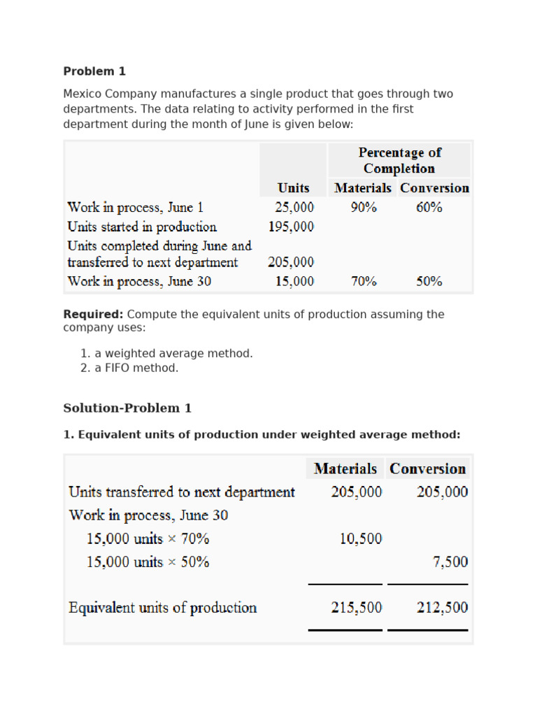 Process Costing Drills With Answers | PDF | Inventory | Logistics