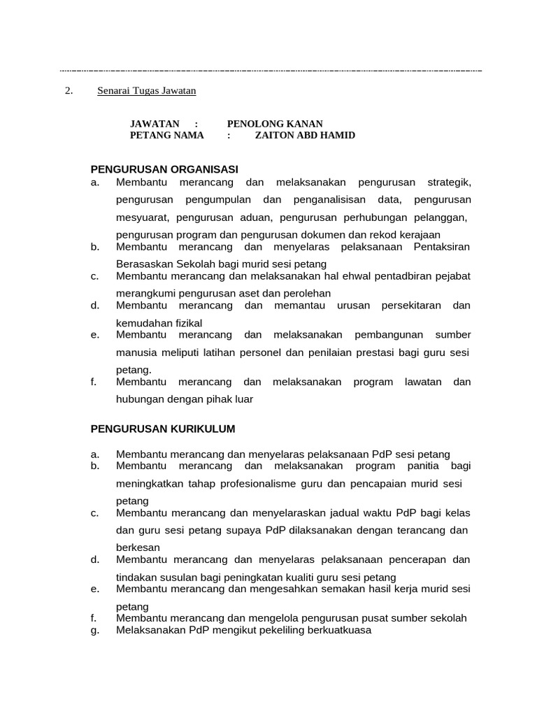 Nota Serah Tugas Guru PK | PDF