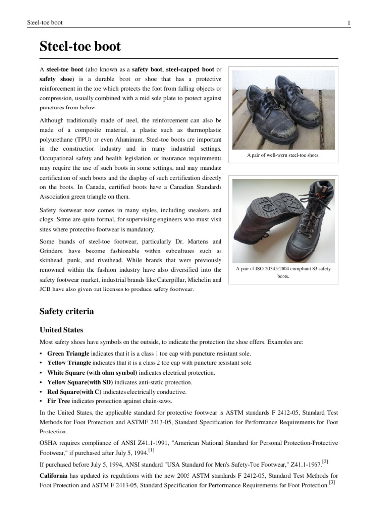 OSHA and ASTM Safety Shoe Standards | PDF | Foot | Footwear