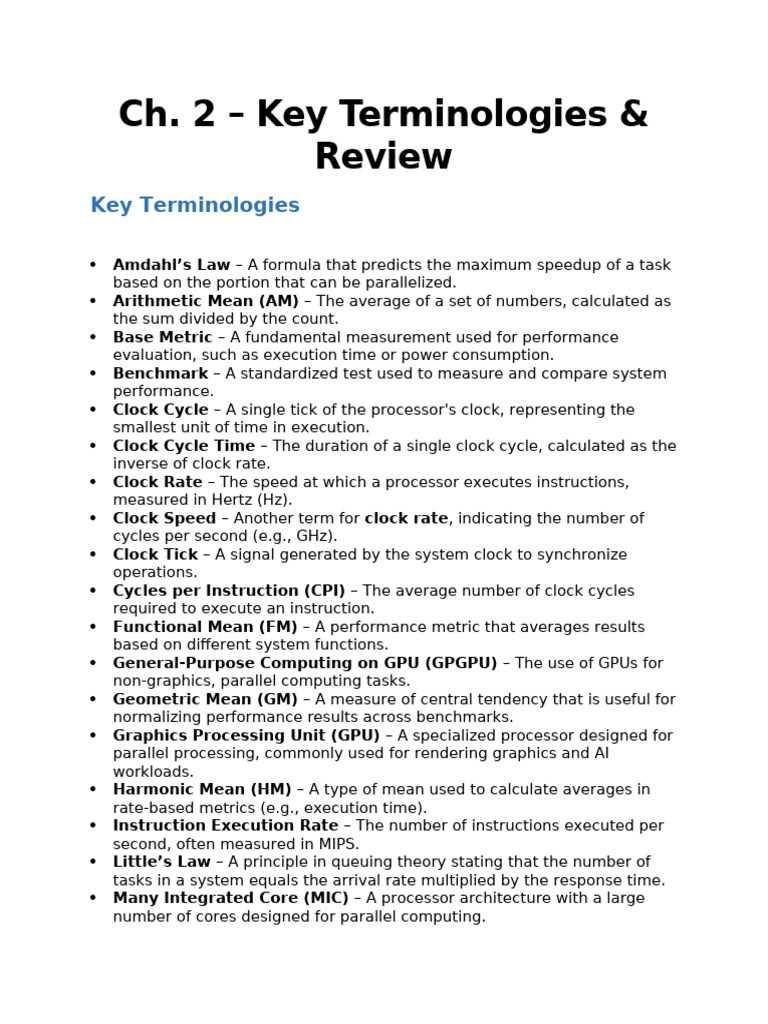 Chapter 2 - Summary Review Questions | PDF | Central Processing Unit ...
