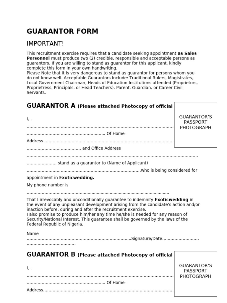 Guarantor Form | PDF | Applications Of Cryptography | Government And ...