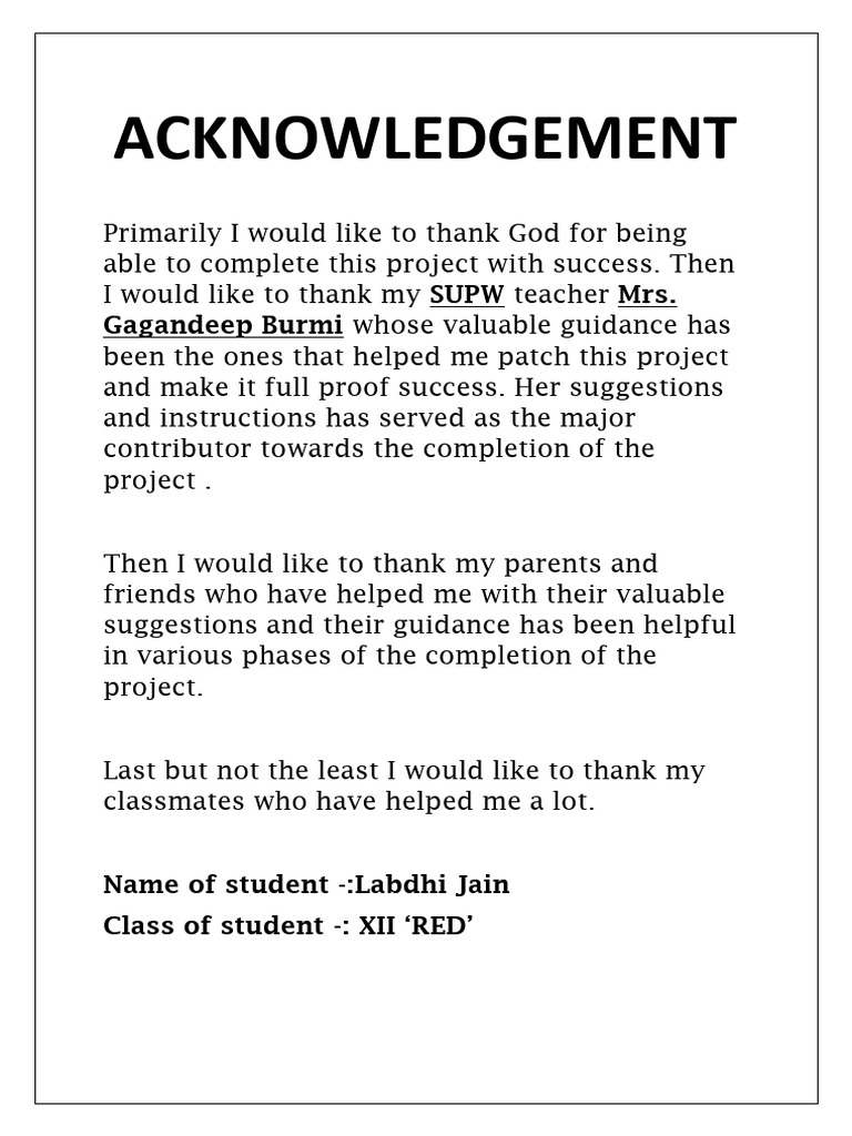 Acknowledgement | PDF