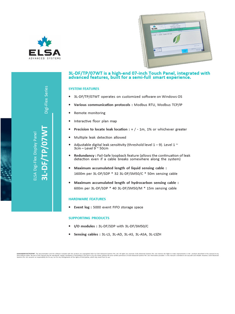 ELSA - Fuel Leak Detection - TDS | PDF | Electrical Connector | Relay