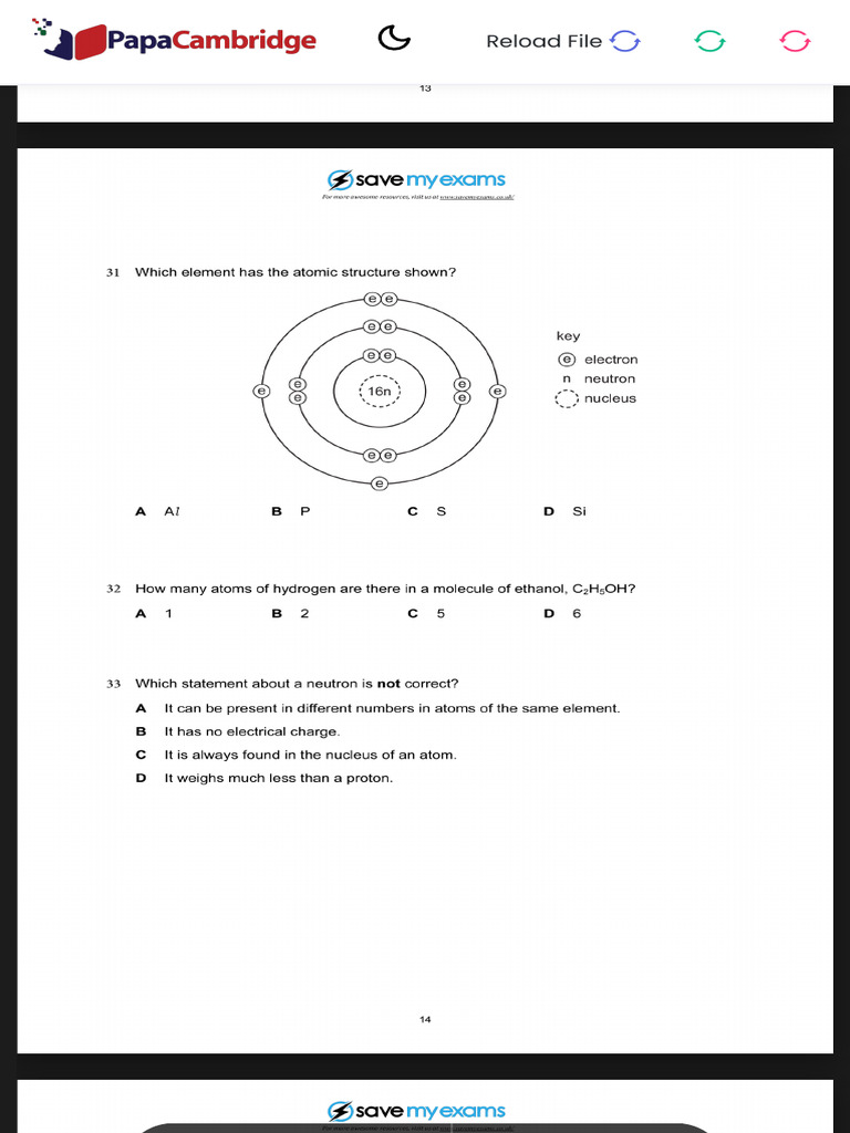 31 Atomic Structure and The Periodic Table Topic Booklet 1 CIE IGCSE ...
