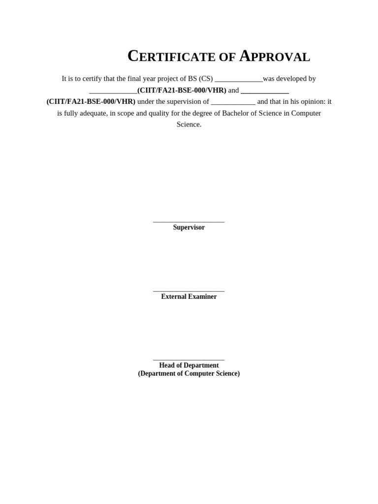 Certificate of Approval | PDF