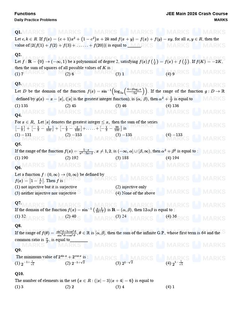 Functions-Daily Practice Problems | PDF | Function (Mathematics) | Algebra