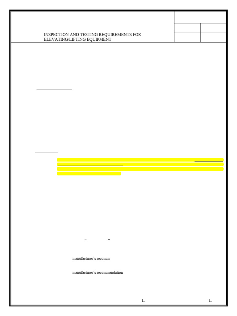 0007 - 030 Inspection and Testinfor Elevatinglifting Equipment 8 | PDF ...